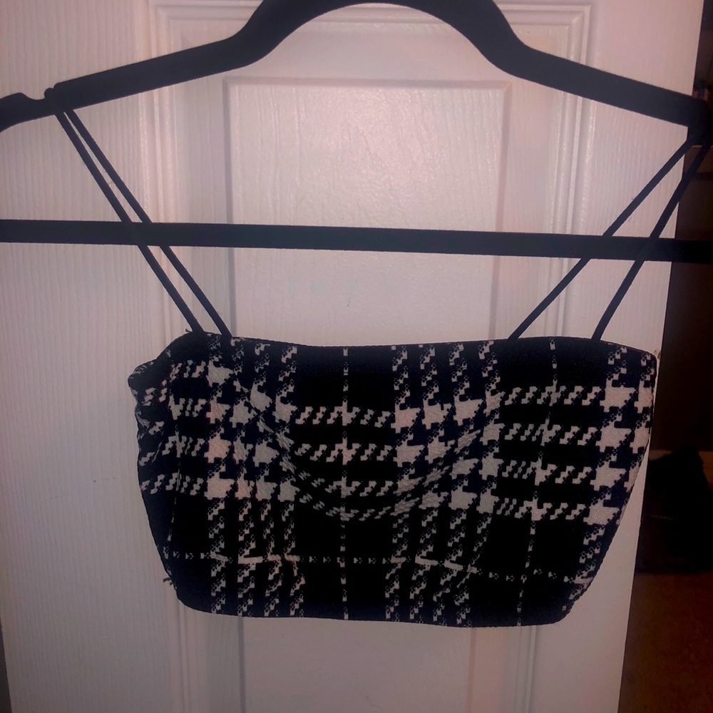 plaid crop top size small